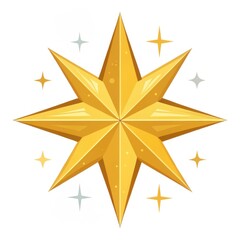 Obraz premium Shining Golden Star Night Sky Digital Artwork Cosmic Environment Close-up View Celestial Beauty