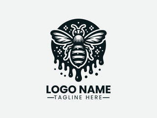 Fototapeta premium Honey Bee Vector Logo Design, Cute Honey Bee Logo
