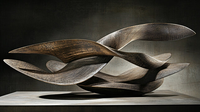 A beautifully crafted multidimensional wooden sculpture featuring layered elements that create depth and intrigue in its artistic design.