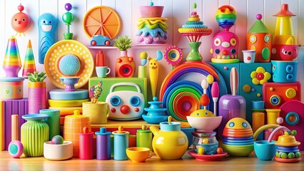 Fototapeta premium Colorful Internet Clipart Collection: Fun Designs for Websites & Projects