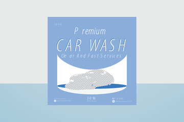 Car wash service banner template social media post