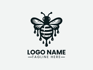 Honey Bee Vector Logo Design, Cute Honey Bee Logo