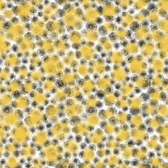 Seamless abstract textured pattern. Black, yellow stains on white. Digital brush strokes. Design for textile fabrics, wrapping paper, background, wallpaper, cover