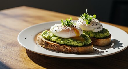 Avocado Toast with Poached Egg Delicious Brunch Healthy Meal Option