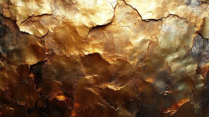 Obraz premium shiny textured gold foil golden metallic hammered texture luxury spring festival new year abstract pattern surface seamless background