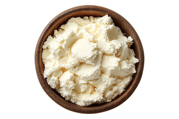 Bowl of cream cheese Isolated on White and Transparent Background PNG Image.