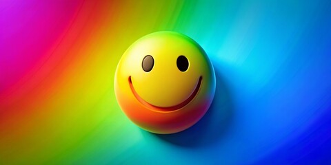 Naklejka premium Cool Smiley Face Backgrounds: Happy Yellow Smiling Face on Bright Gradient