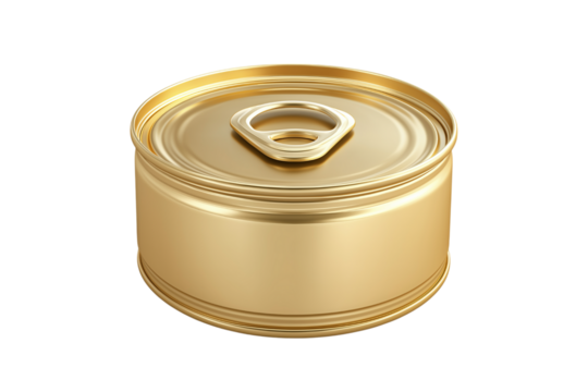 Empty tin can isolated on transparent background png