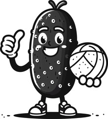 Pickleball Cartoon Vector Illustration on White Background