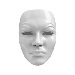 3D Face Mask Illustration Isolated on Transparent Background