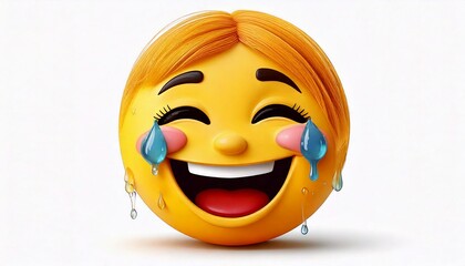 Fototapeta premium Smiling with happy tears emoji