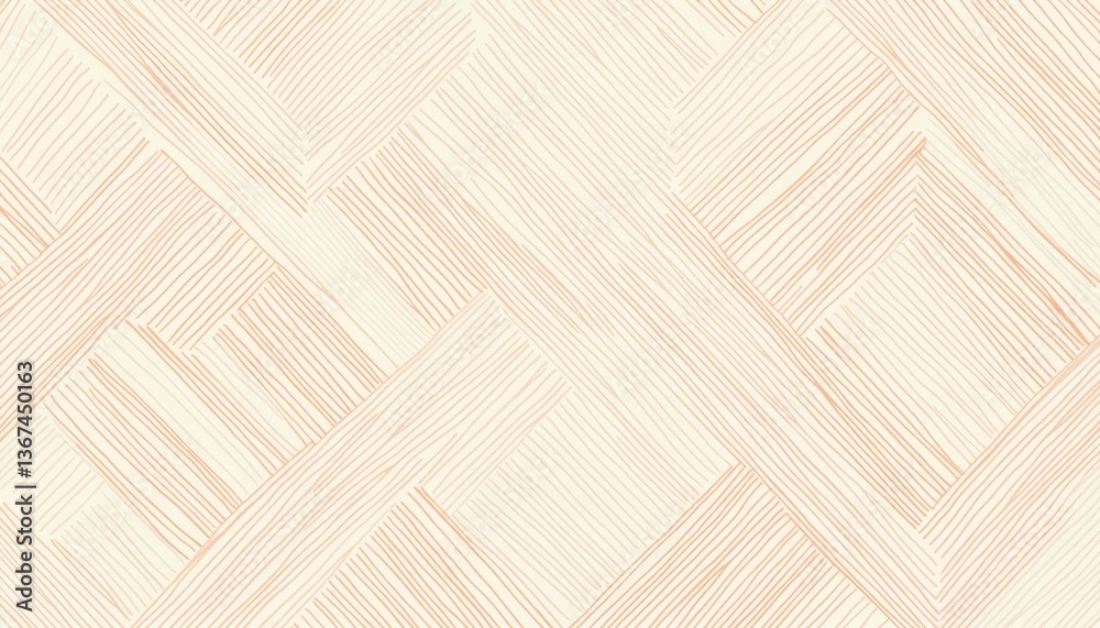 Aufkleber Peach and Cream Abstract Geometric Texture with Diagonal Lines