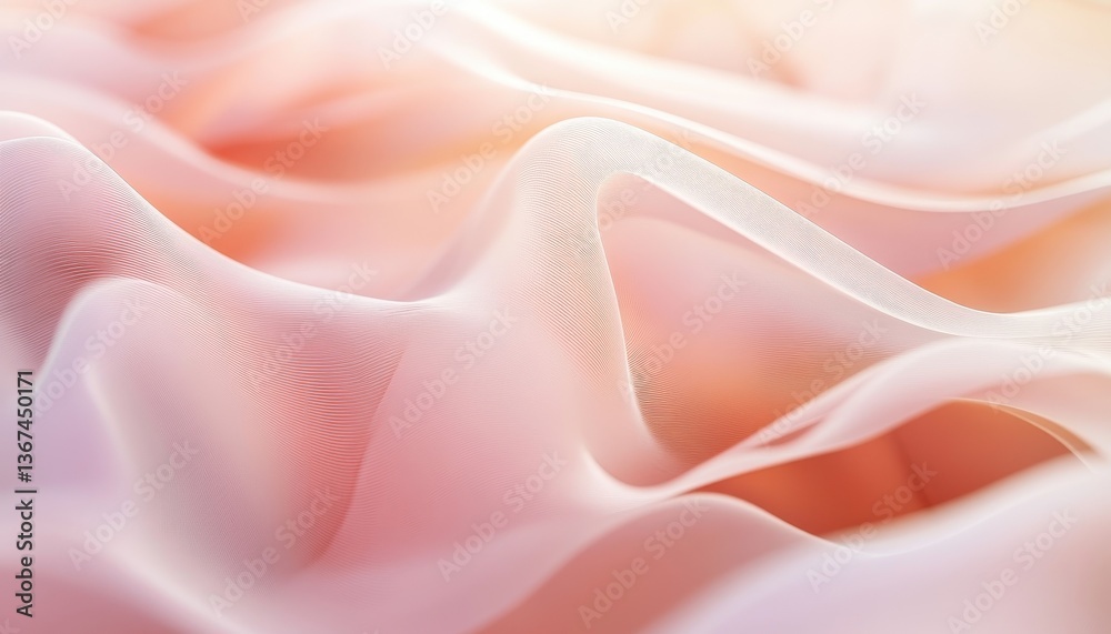 Aufkleber peach and pink fabric drapery with subtle texture