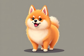 Obraz premium Cheerful Pomeranian dog with a happy expression