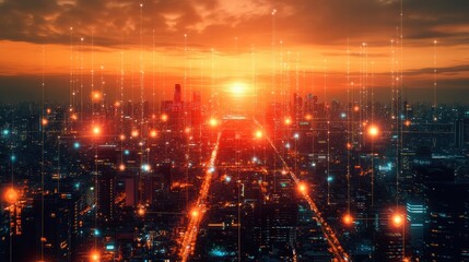 Obraz premium AI-Driven Smart City Infrastructure with Digital Energy