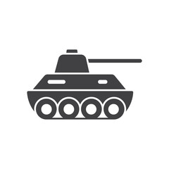 Fototapeta premium Tank icon in flat style. Panzer vehicle vector illustration on isolated background. Transport sign business concept.