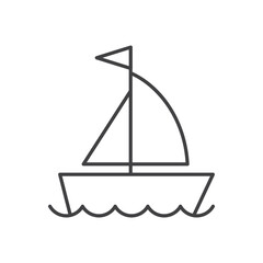 Sailboat icon in line stroke flat style. Ship vector illustration on isolated background. Transport sign business concept.