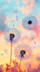 Obraz premium Whispers in the Wind, Dandelions