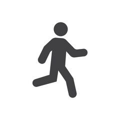 Walking man icon in flat style. People vector illustration on isolated background. Transport sign business concept.