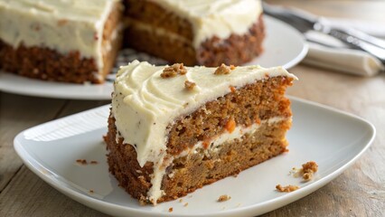 A closeup slice of delicious chocolate cake, a gourmet sweet treat