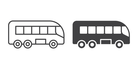 Bus icon in flat style. Autobus vector illustration on isolated background. Transport sign business concept.
