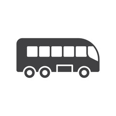 Bus icon in flat style. Autobus vector illustration on isolated background. Transport sign business concept.