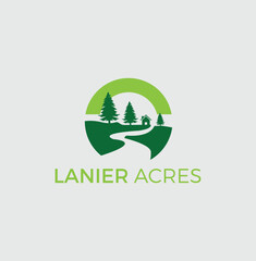 Fototapeta premium Green Nature Path Logo – Eco Farm or Retreat Branding Template