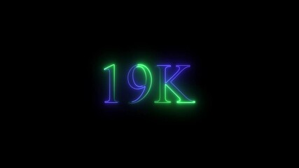 19K text animation in 4K. Easy to put into any video. Neon-colored 8K video , black background ..