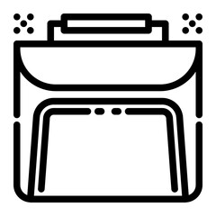 Camera Bag Icon in Outline Style. Line Art