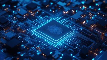 Fototapeta premium CPU Microchip for Artificial Intelligence