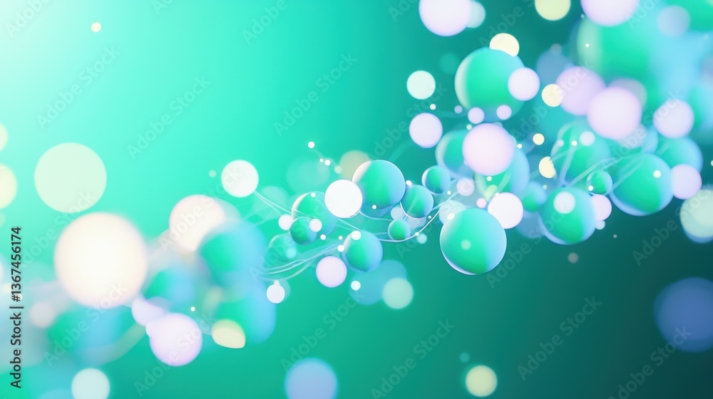 Poster a vibrant abstract image featuring swirling bubbles and soft gradients, creating a calming and dynam