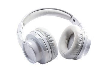 white wireless headphone on a transparent background