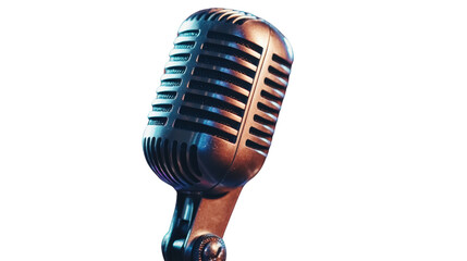 Fototapeta premium vintage microphone isolated on white background