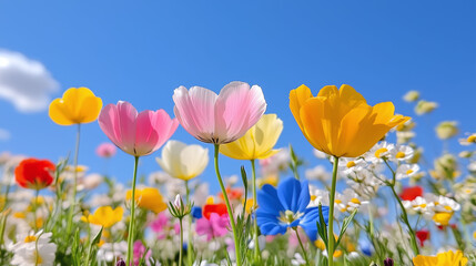 Fototapeta premium red and yellow tulips