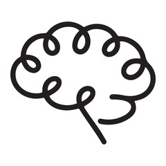 Obraz premium line brain design Silhouette Vector Black.Logo design. Hand drawn minimalism style. with white background