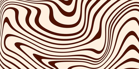 Aesthetic beige and brown fluid wave seamless pattern