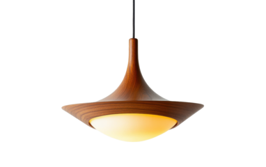 mid-century modern pendant light on transparent or white background