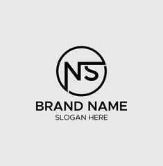 NS monogram logo with vector template design