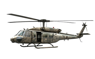 Fototapeta premium Military helicopter on transparent or white background
