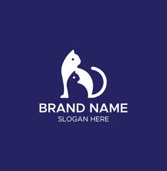 Stylized Cat Logo – Pet Care or Veterinary Branding

