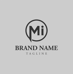 Letter MI monogram logo with vector template design