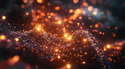 Fototapeta premium Machine Learning Visualization of Interconnected AI