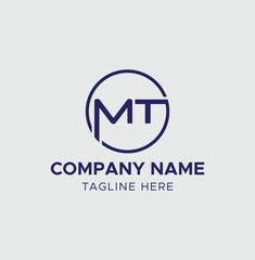 Letter MT monogram logo with vector template design