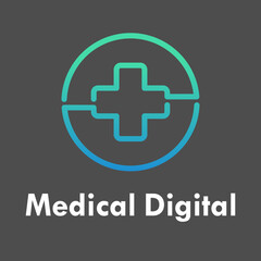 Obraz premium Medical digital design logo template illustration