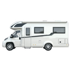 Naklejka premium Modern White Motorhome on transparent or white background