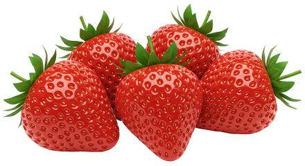 Isolated Group of Strawberries