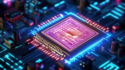 Obraz premium Artificial Intelligence Matrix Processing Real-time 2 JPEG