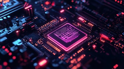 Obraz premium Artificial Intelligence Chip with Quantum Learning II