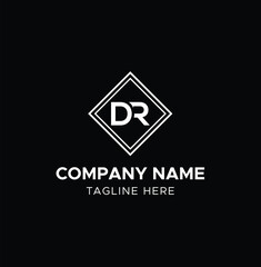 Letter DR monogram logo with vector template desgin