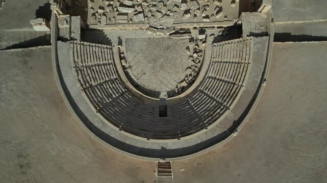 Ancient Ruins of Palmyra in Syria. The Roman Theatre of Palmyra.